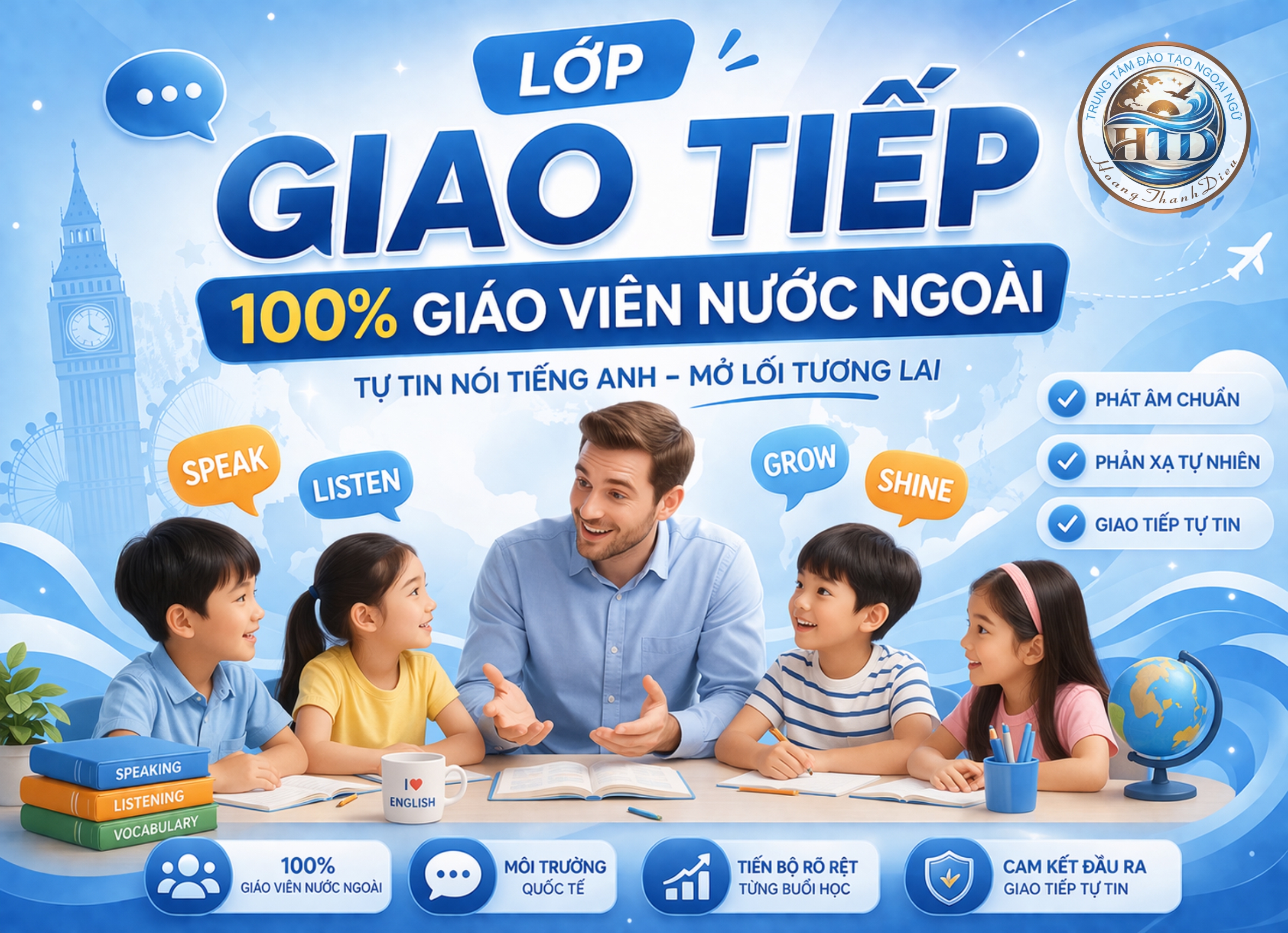 Khoá giao tiếp 100% giáo viên nước ngoài